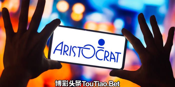 Aristocrat's logo on a mobile device.