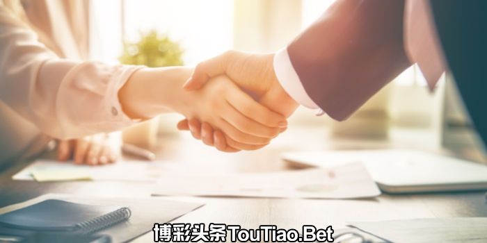 Close up photo of a businessman shaking hand with a businesswoman